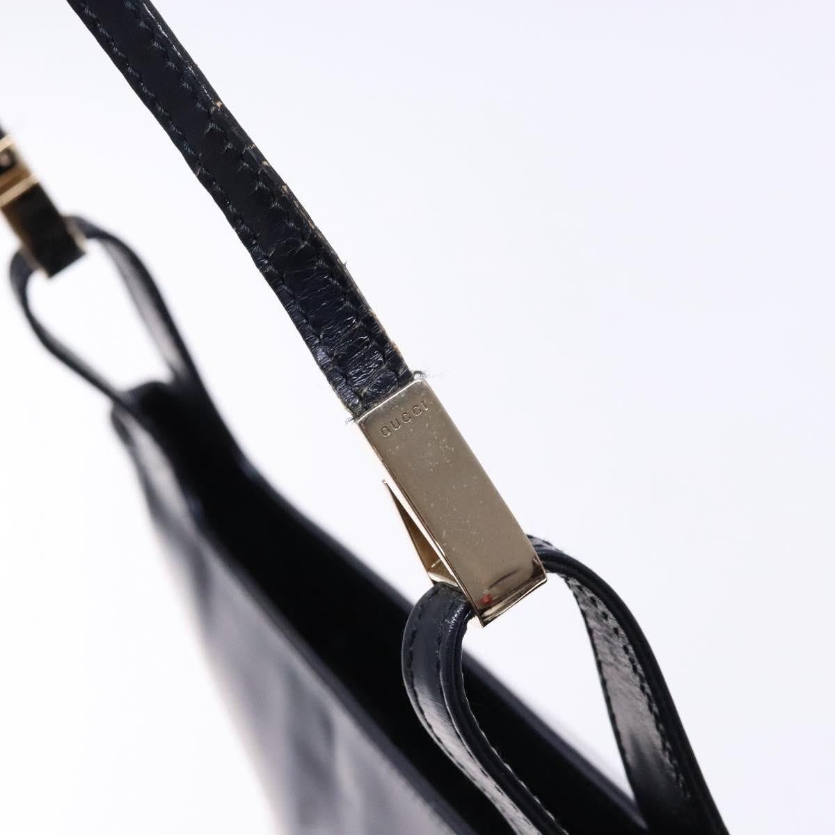 Gucci GUCCI Shoulder Bag Enamel Navy Silver Authentic bs28873