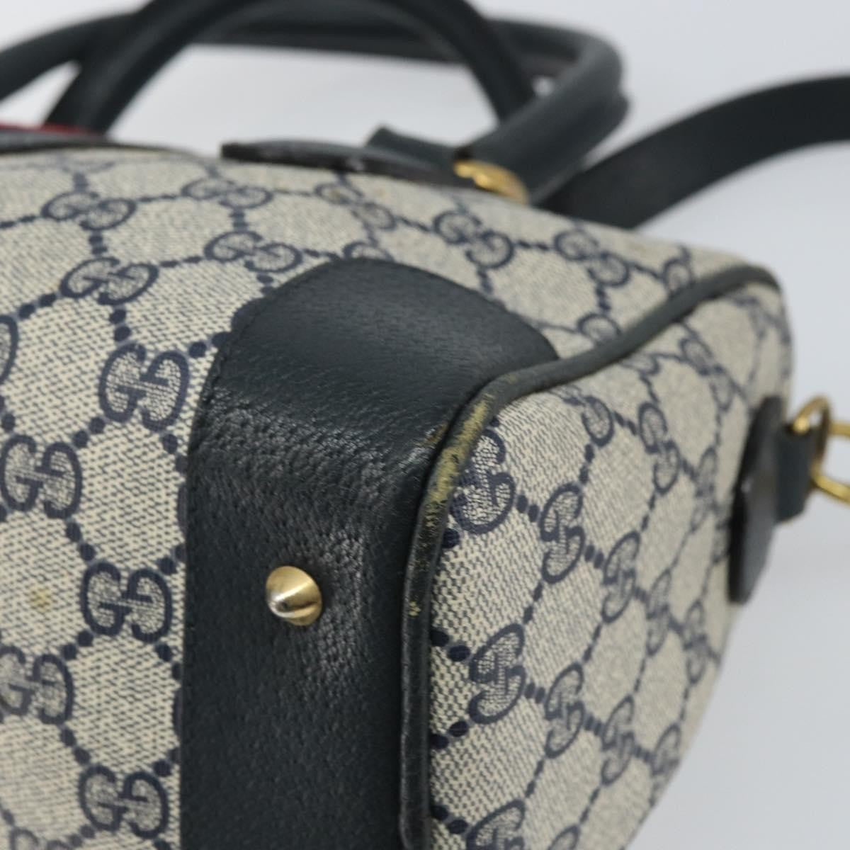 Gucci GUCCI GG Supreme Sherry Line Bag PVC 2way Navy Red gold 002 39 0069 Authentic ep12291