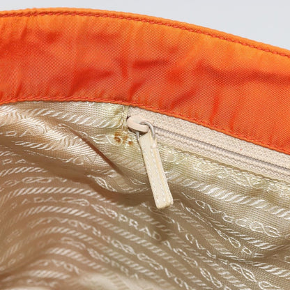 Prada PRADA Tote Bag Nylon Orange Silver Authentic 175378