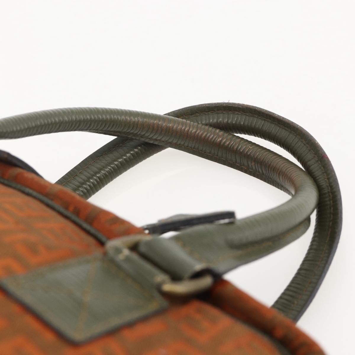 Fendi FENDI Zucchino Canvas Hand Bag Brown Authentic 175160