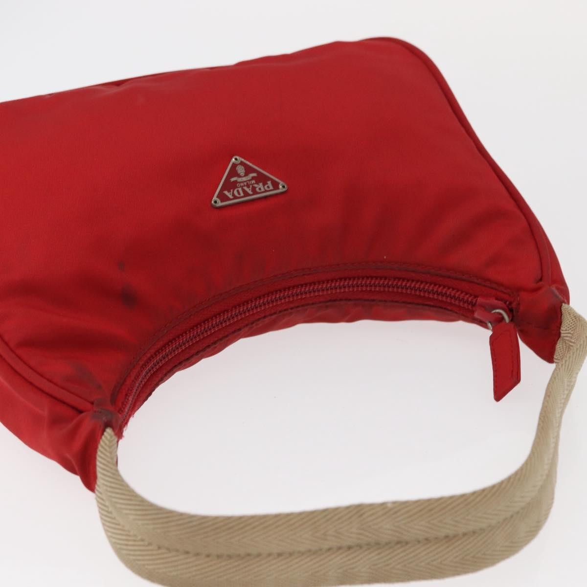 Prada PRADA Hand Bag Nylon Red Authentic 153880