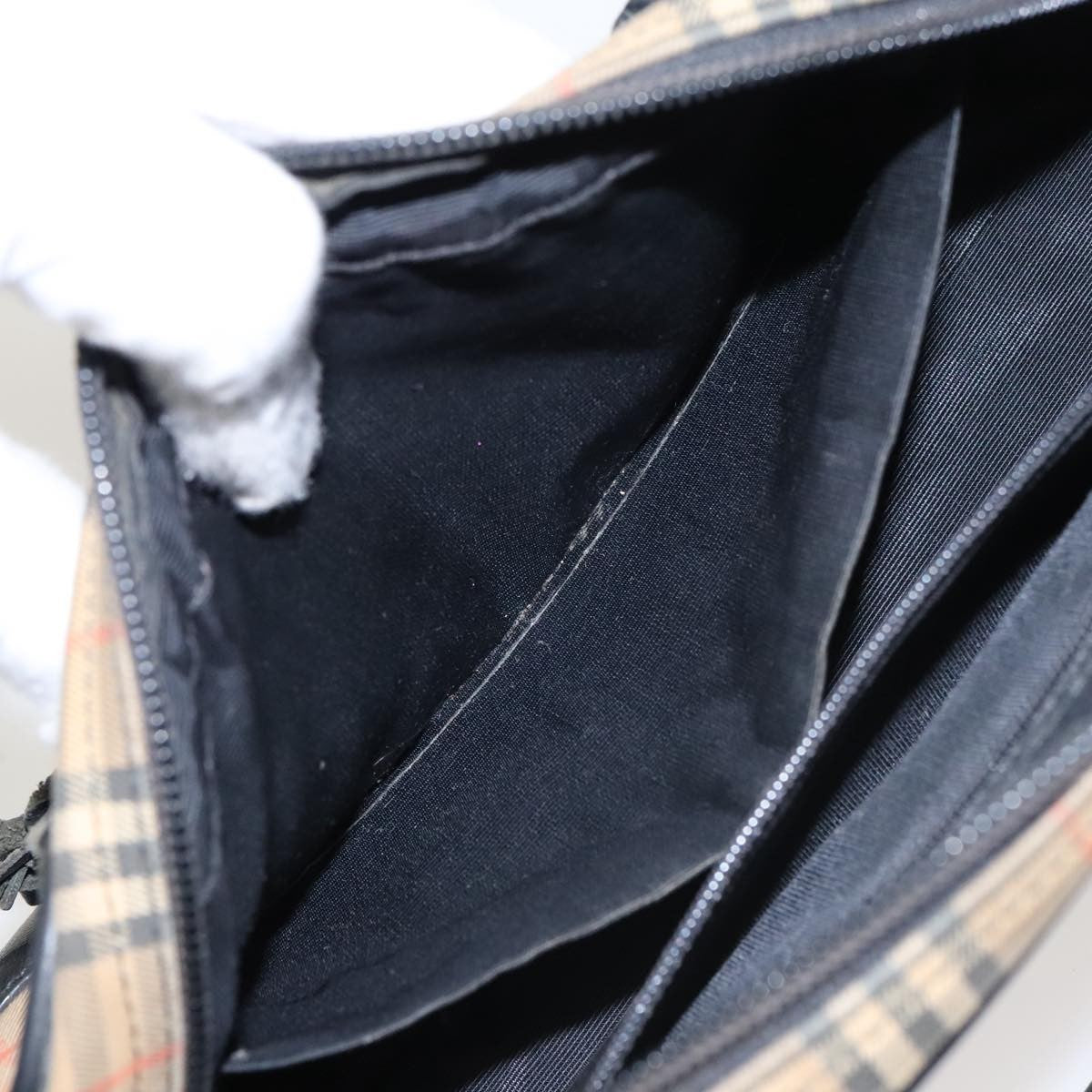 Burberry BURBERRY Nova Check Tote Bag Canvas Leather Beige Black Authentic 100692