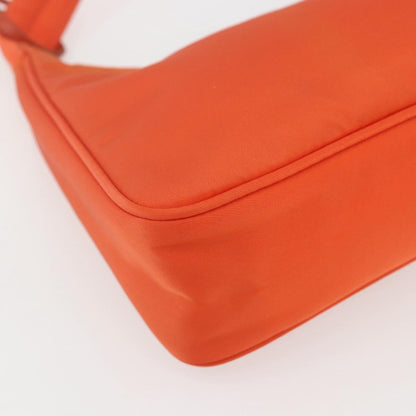 Prada PRADA Accessory Pouch Nylon Orange Silver Authentic 158663V Bag