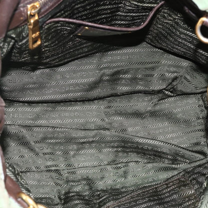 Prada PRADA Hand Bag Nylon 2way Green Gold Authentic YKZ1101