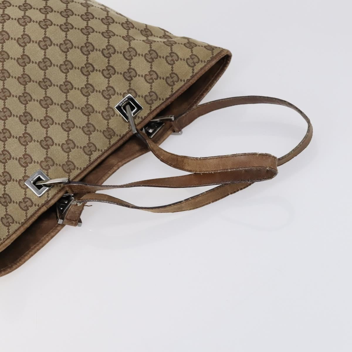 Gucci GUCCI GG Canvas Shoulder Bag Leather 3 Set Beige Black Authentic 150481