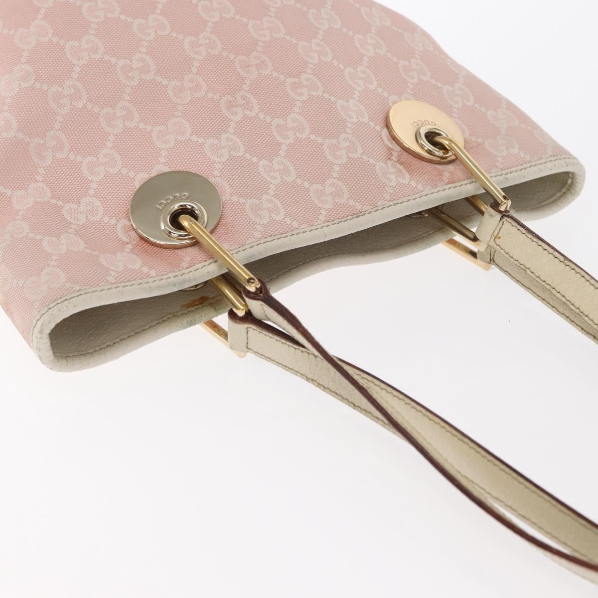 Gucci GUCCI GG Canvas Tote Bag Pink Gold 120840 Authentic 159575
