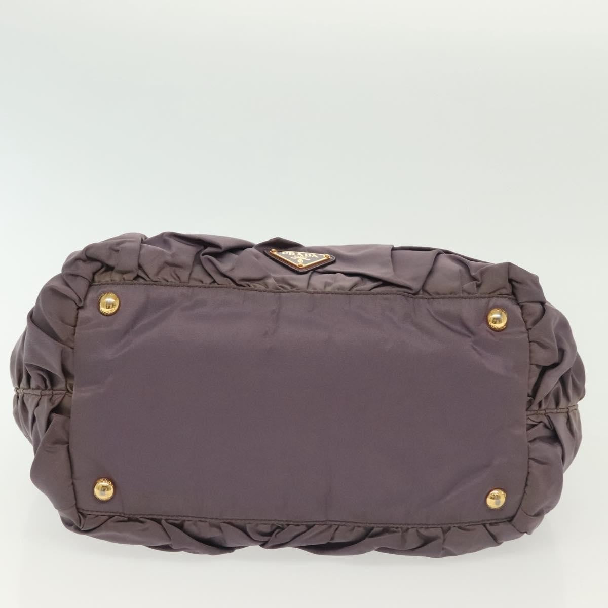 Prada PRADA Hand Bag Nylon Purple Gold Authentic 137586