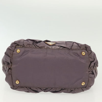Prada PRADA Hand Bag Nylon Purple Gold Authentic 137586