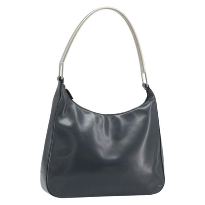 Prada PRADA Shoulder Bag Leather Gray Silver tone Authentic 174484