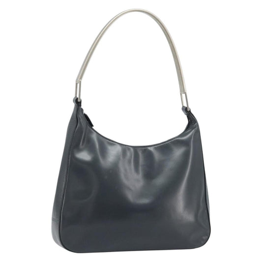 Prada PRADA Shoulder Bag Leather Gray Silver tone Authentic 174484