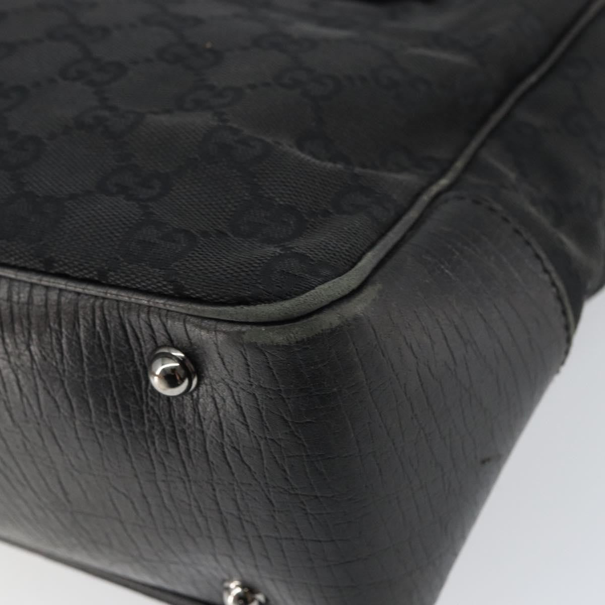 Gucci GUCCI GG Canvas Bamboo Tote Bag Black 112526 Authentic 158362