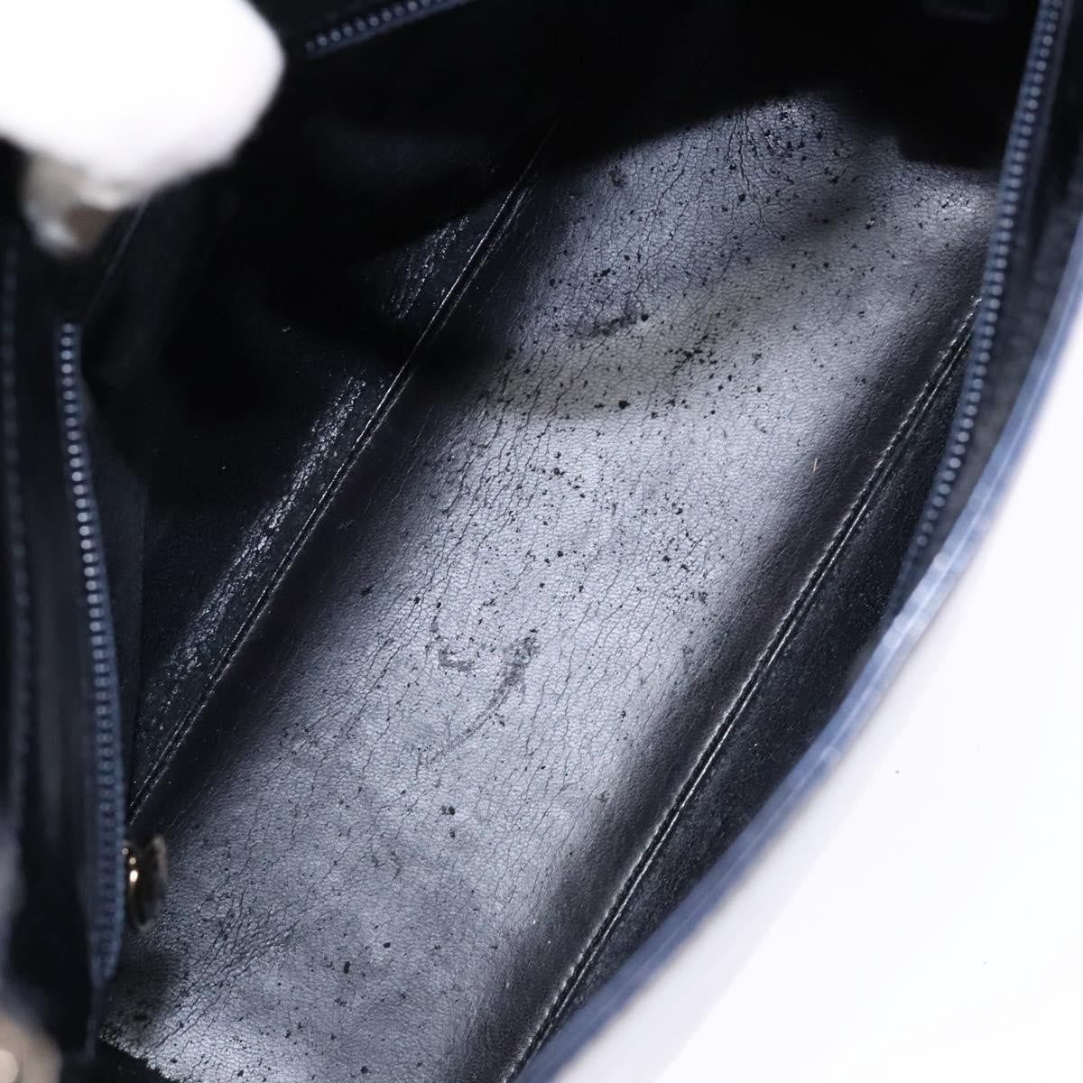 Gucci GUCCI Shoulder Bag Enamel Navy Silver Authentic bs28873