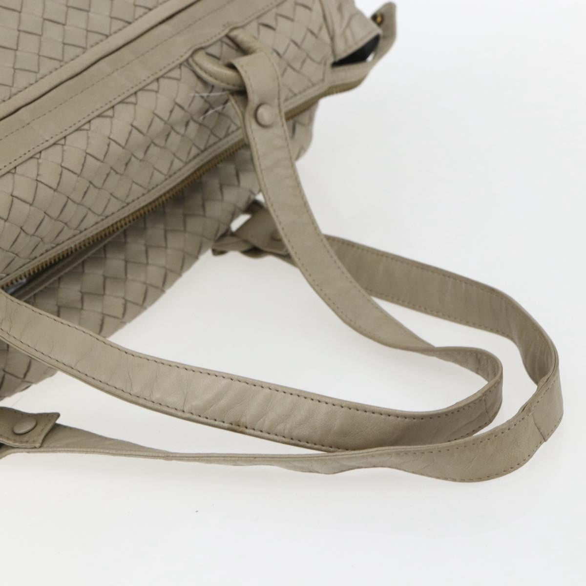 BOTTEGAVENETA BOTTEGAVENETA BOTTEGA VENETA INTRECCIATO Hand Bag Leather Beige Gold Authentic 155700