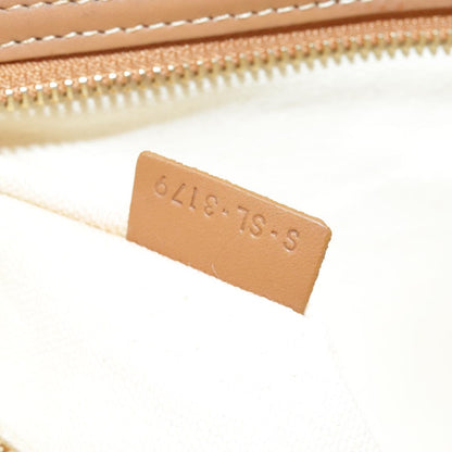 Celine CELINE Horizontalkava Tote Bag Canvas 2way White Gold Authentic 101048