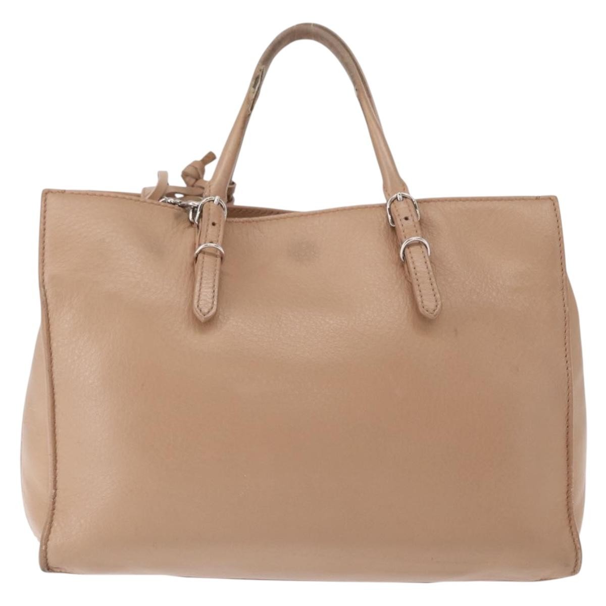 Balenciaga BALENCIAGA The Paper A6 Hand Bag Leather 2way Beige Silver 370926 Authentic 149646