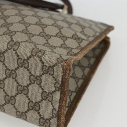 Gucci GUCCI GG Supreme Web Sherry Line Hand Bag PVC Beige Gold 010 378 Authentic 162305
