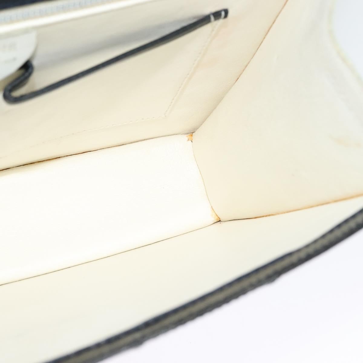 Celine CELINE Shoulder Bag Leather White Navy gold Authentic 127598