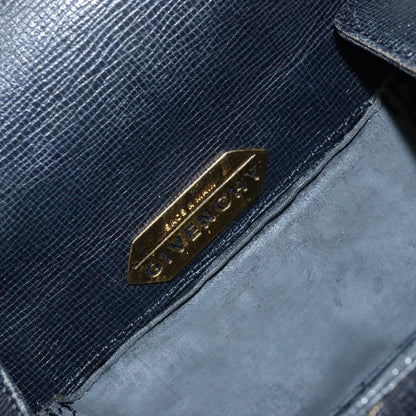 Givenchy GIVENCHY Hand Bag Leather Navy Gold Authentic SW1855