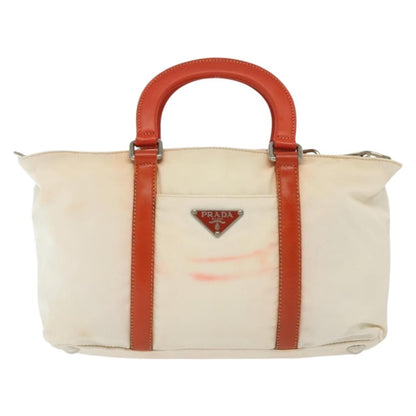 Prada PRADA Hand Bag Nylon 2way White Silver Authentic ti3400
