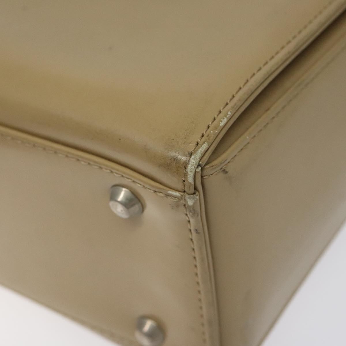 Saint Laurent SAINT LAURENT Shoulder Bag Leather Beige Silver Authentic bs23487