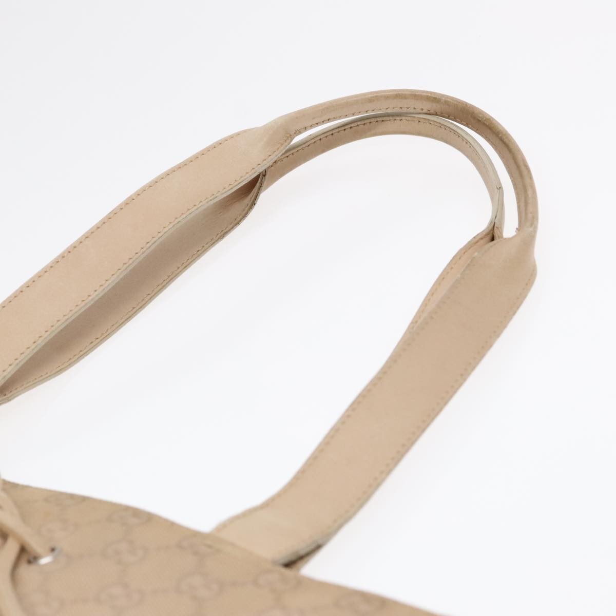 Gucci GUCCI GG Canvas Tote Bag Beige Silver 002 1053 Authentic 90509