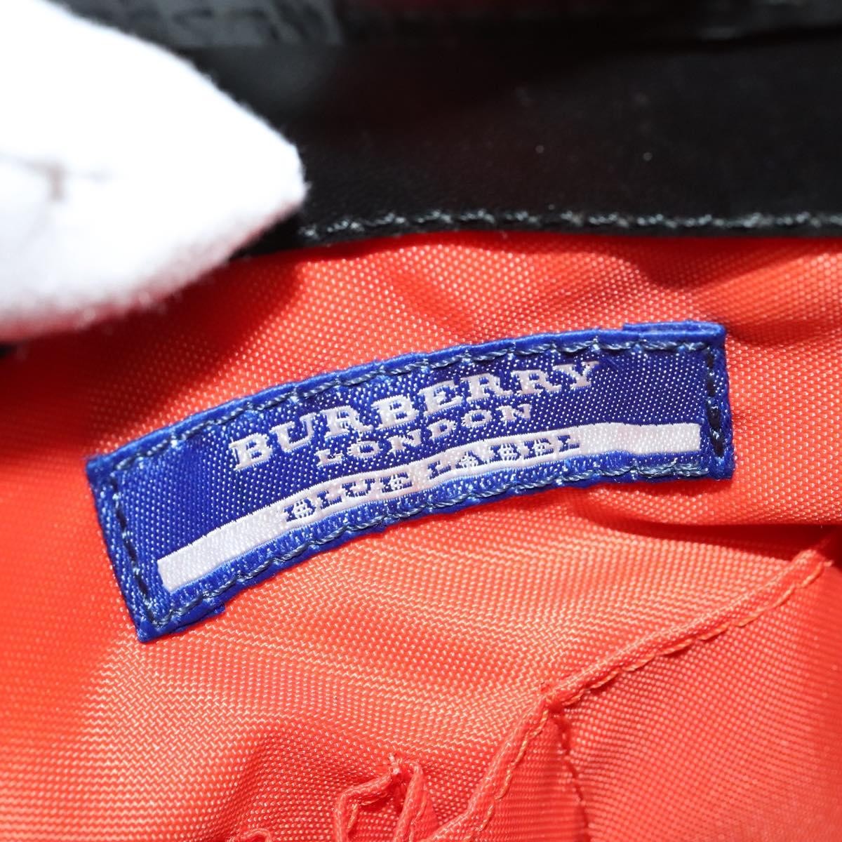 Burberry BURBERRY Blue Label Shoulder Bag Canvas Orange Silver Authentic 140671