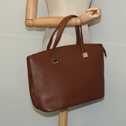 Celine CELINE Hand Bag Leather Brown Gold Authentic bs25822