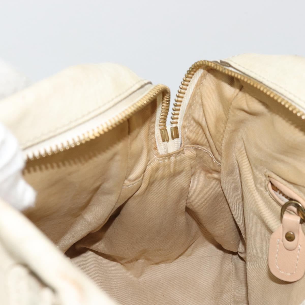 Chloé Chloé Chloe Paraty Hand Bag Leather White Gold Authentic 177544
