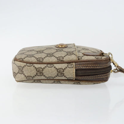Gucci GUCCI GG Supreme Shoulder Bag PVC Beige Gold Authentic BA6562