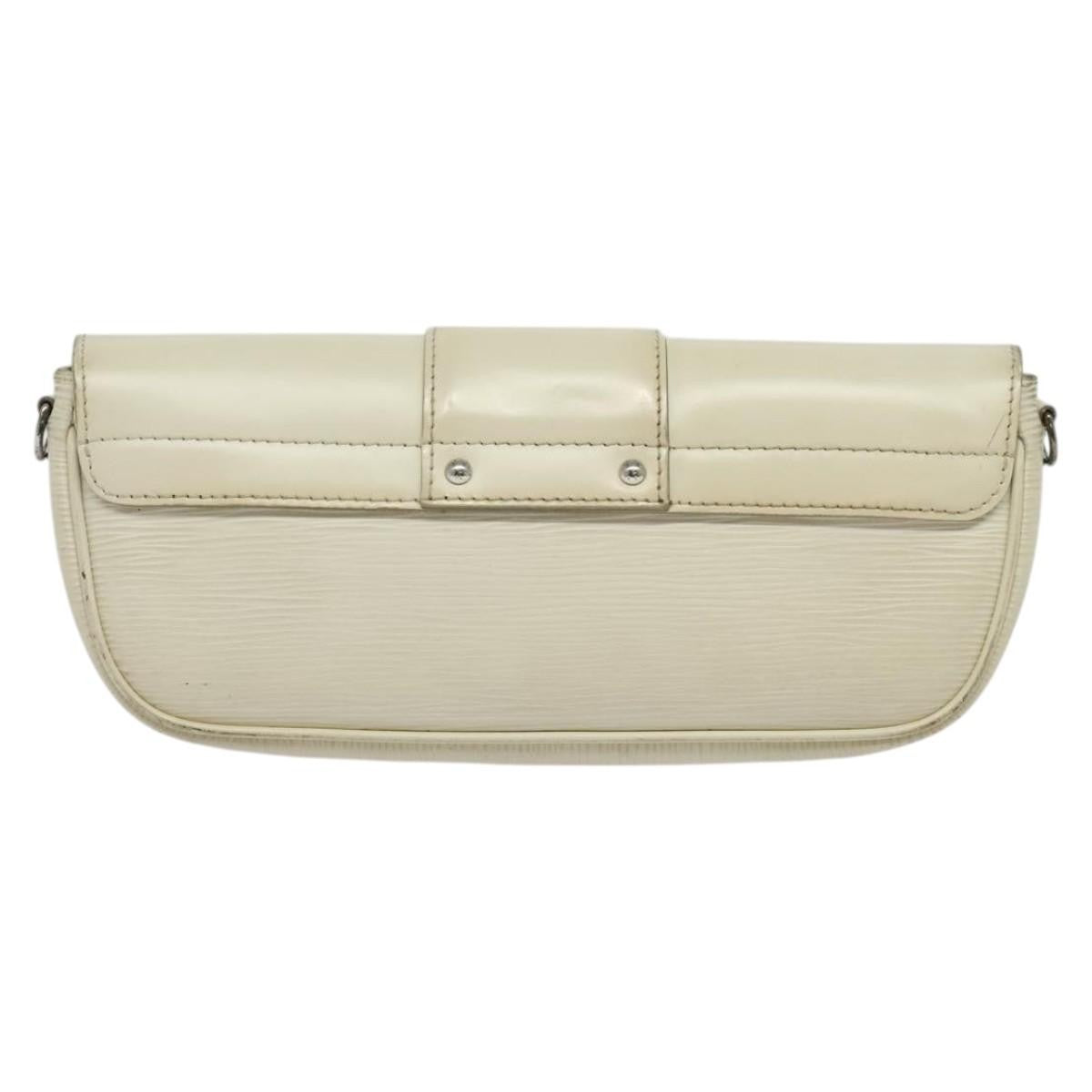 Louis Vuitton LOUIS VUITTON Epi Pochette Montaigne Bag White Yvoire M5929J LV Authentic ep9537