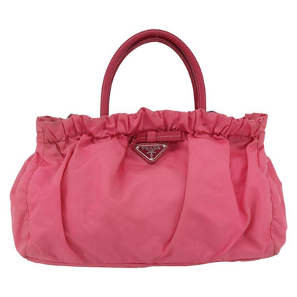 Prada PRADA Hand Bag Nylon 2way Pink Gold Authentic 159239