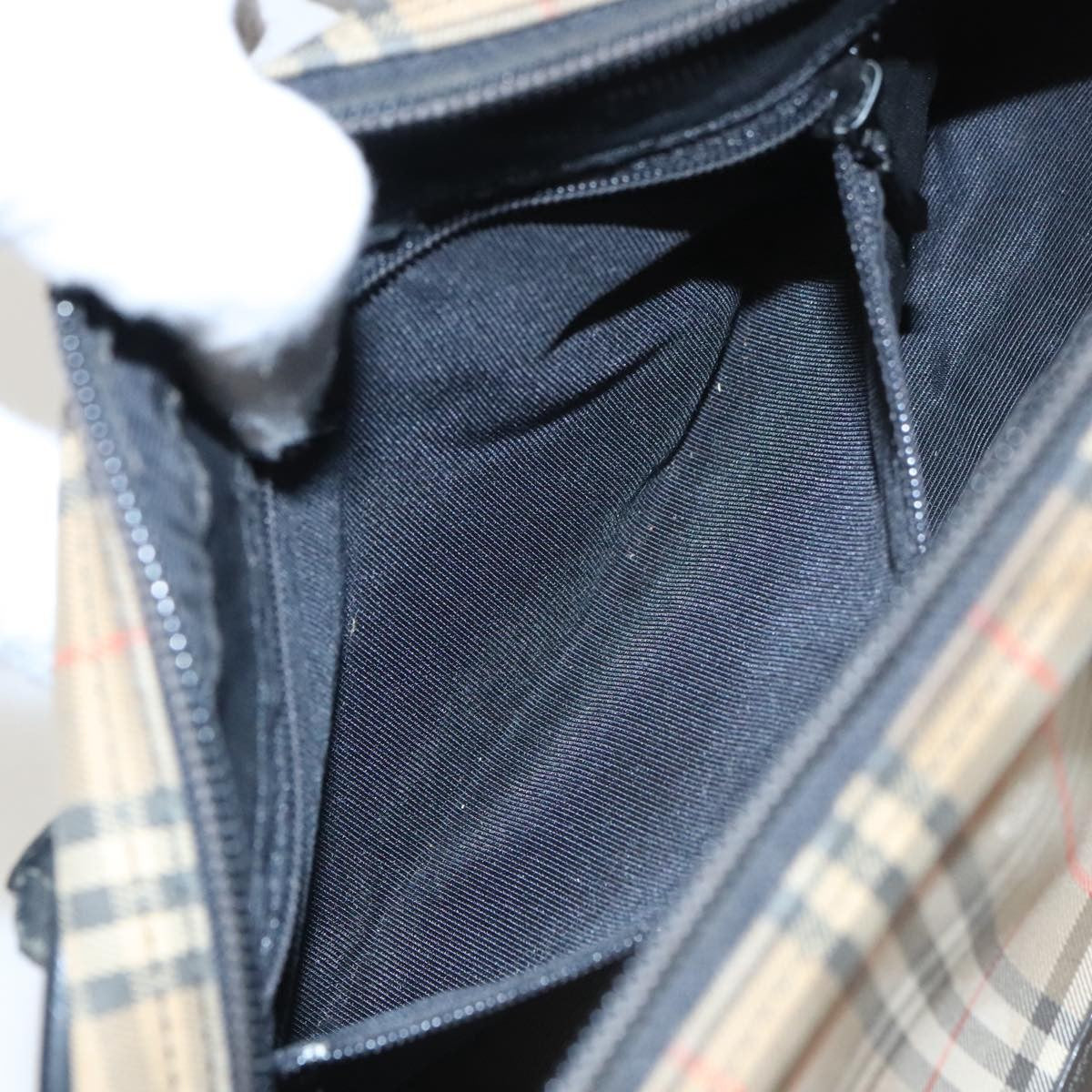 Burberry BURBERRY Nova Check Tote Bag Canvas Leather Beige Black Authentic 100692