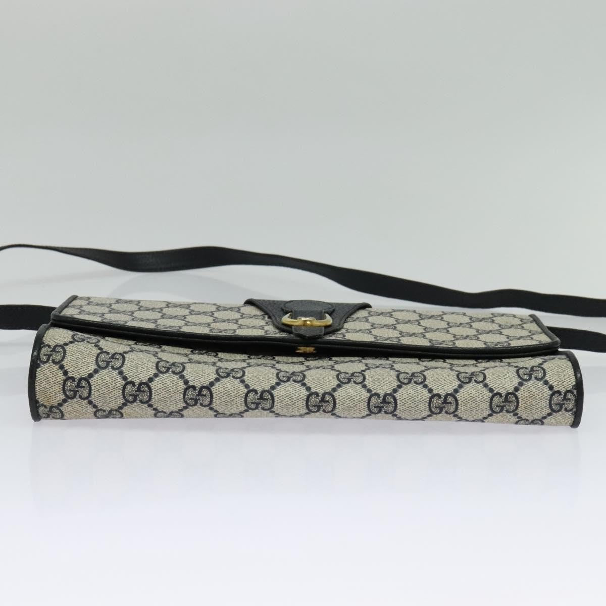 Gucci GUCCI GG Supreme Shoulder Bag PVC Navy Gold Authentic ep10523