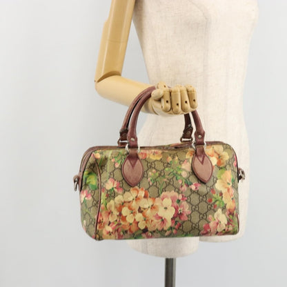 Gucci GUCCI GG Supreme Boston Bag PVC Beige Silver 409529 Authentic ep14278