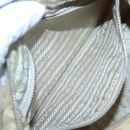 Prada PRADA Shoulder Bag Nylon Beige Silver Authentic 120952