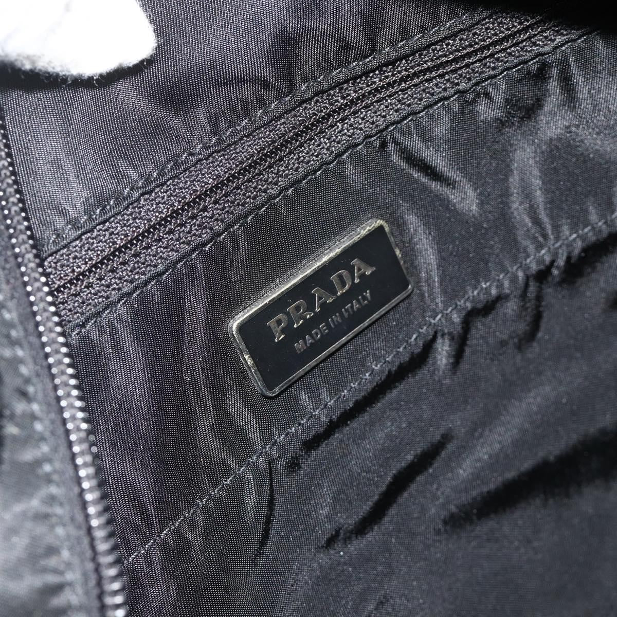 Prada PRADA Tote Bag Nylon Black Silver Authentic ep14252