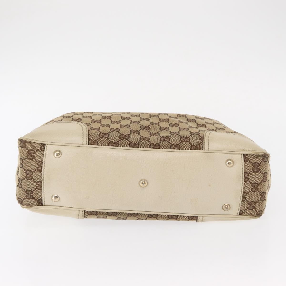 Gucci GUCCI GG Canvas Web Sherry Line Pretty Tote Bag Beige Gold 163805 Authentic ka637