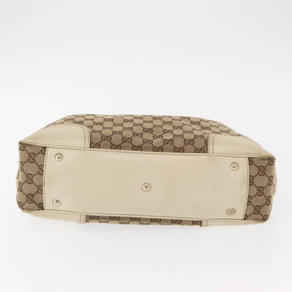Gucci GUCCI GG Canvas Web Sherry Line Pretty Tote Bag Beige Gold 163805 Authentic ka637
