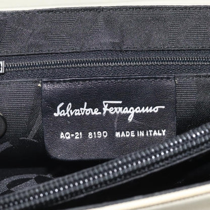 Salvatore Ferragamo Salvatore Ferragamo Gancini Shoulder Bag Canvas White Silver Authentic bs25930