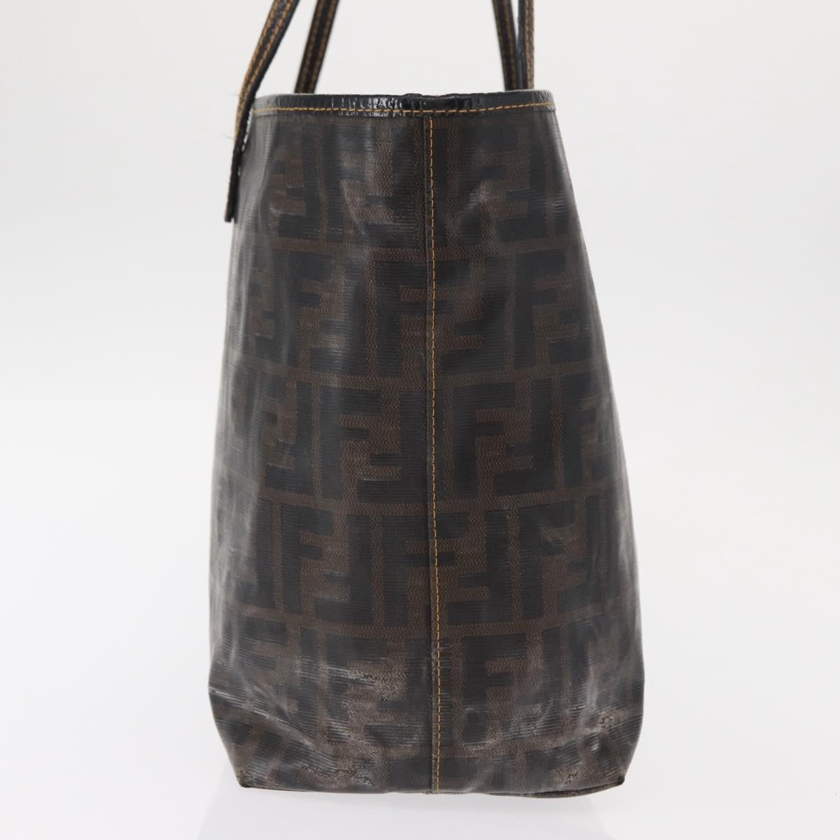 Fendi FENDI Zucca Canvas Tote Bag Coated Canvas Black Brown Authentic ka771