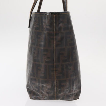Fendi FENDI Zucca Canvas Tote Bag Coated Canvas Black Brown Authentic ka771