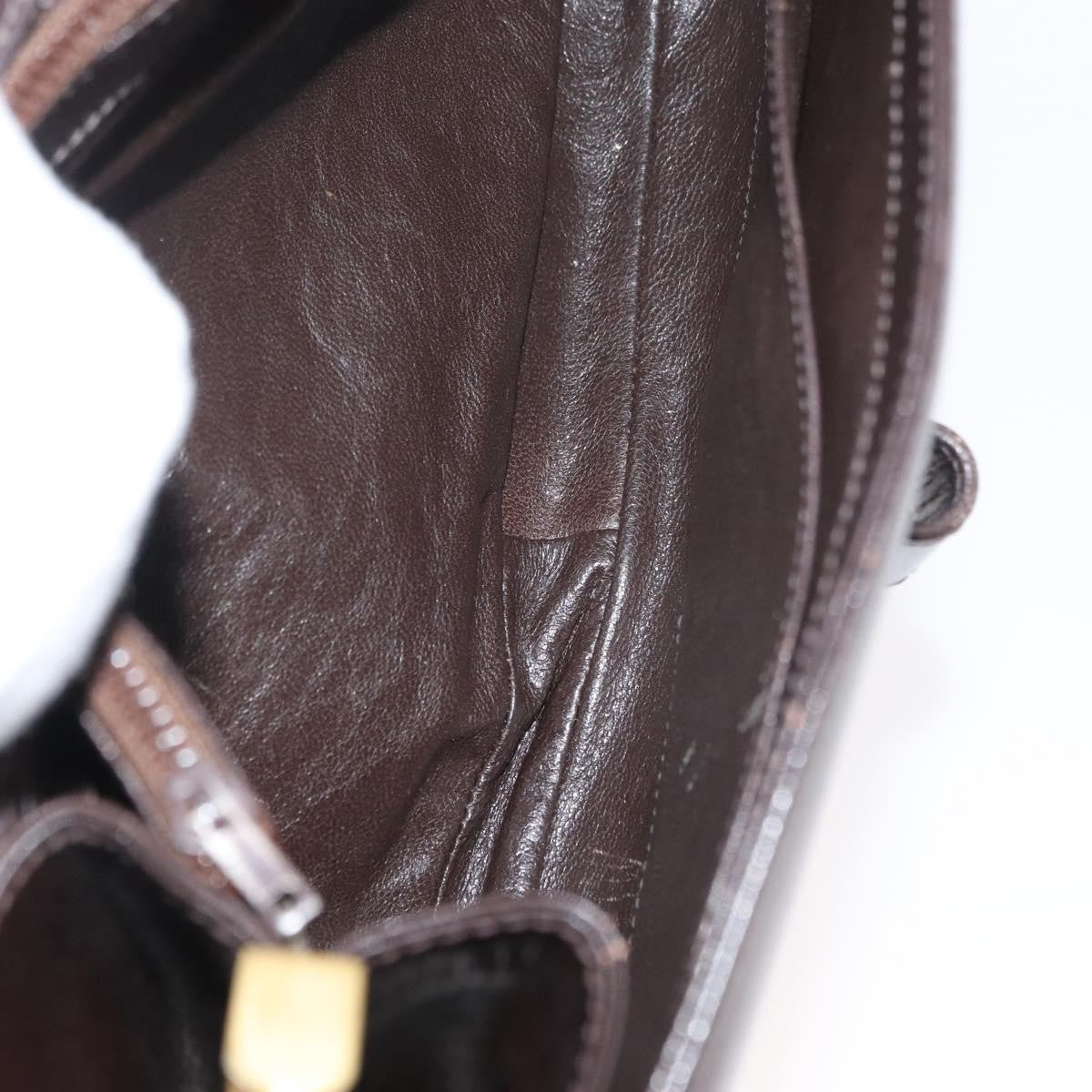 Gucci GUCCI Shoulder Bag Leather Brown Gold Authentic ep14284