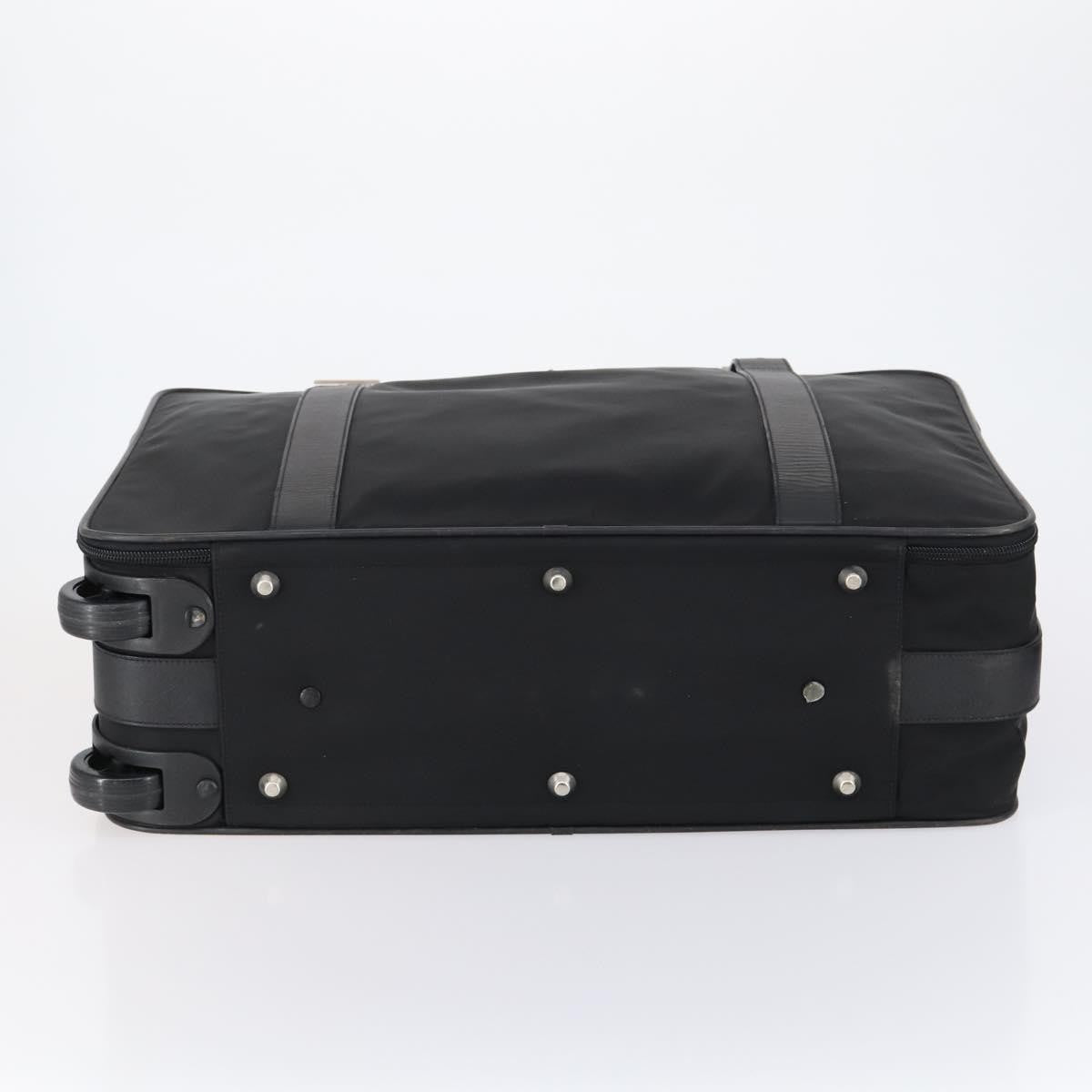Prada PRADA Trunk Nylon Black Silver Authentic am9650 Bag