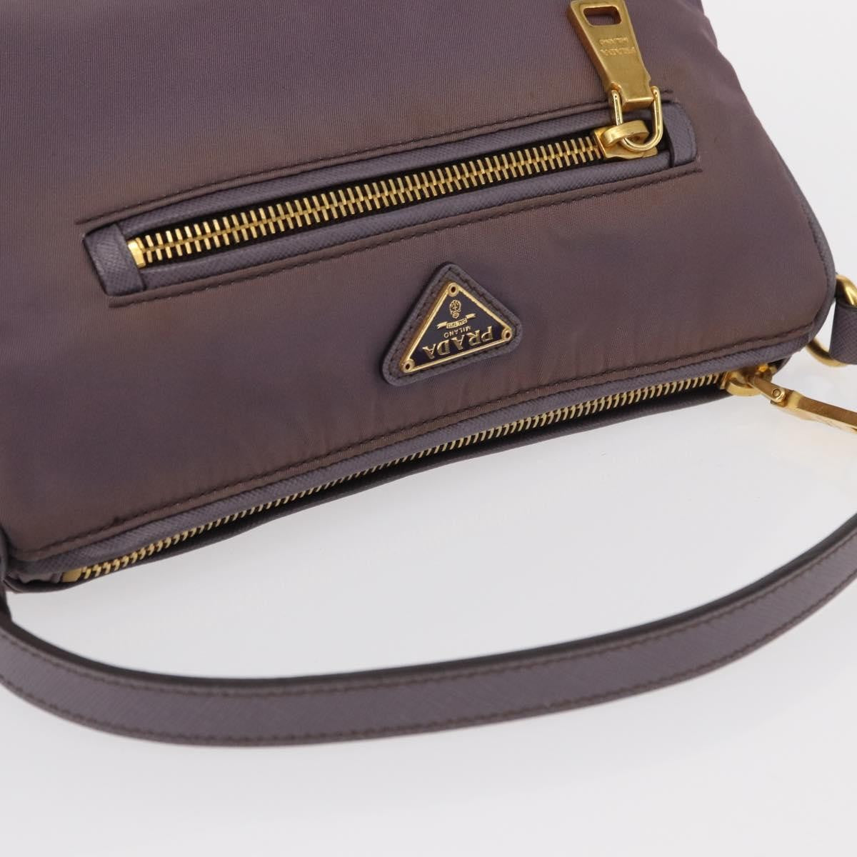 Prada PRADA Shoulder Bag Nylon Gold Purple Authentic 156015