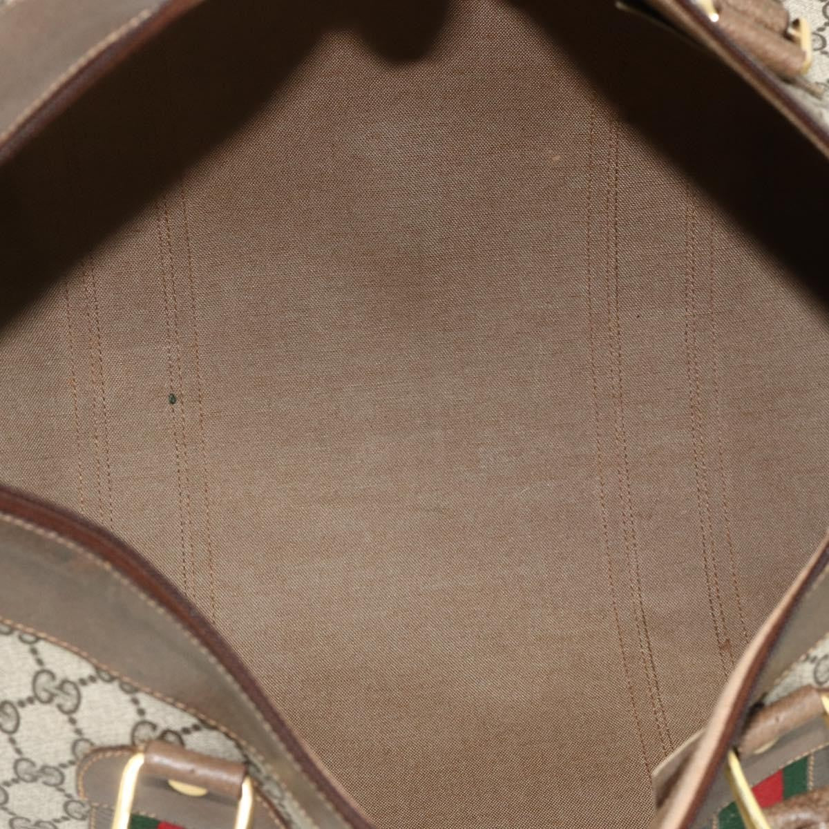 Gucci GUCCI GG Supreme Web Sherry Line Bag PVC Beige Gold 001 25 424 Authentic mr1686