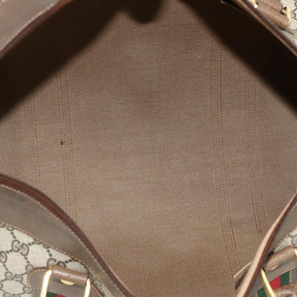 Gucci GUCCI GG Supreme Web Sherry Line Bag PVC Beige Gold 001 25 424 Authentic mr1686