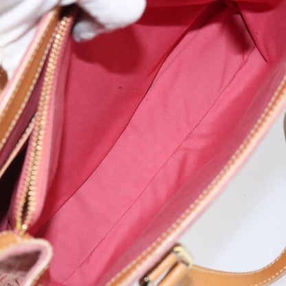 Celine CELINE C Macadam Canvas Hand Bag Suede Pink Gold Authentic bs29469
