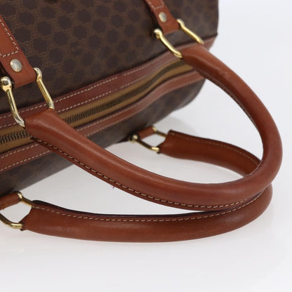 Celine CELINE Macadam Canvas Mini Boston Bag PVC Leather Brown Authentic ki6058
