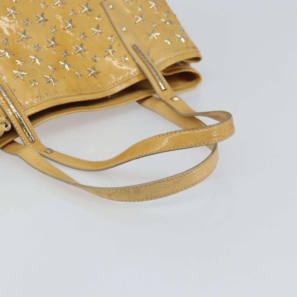 Jimmy Choo Jimmy Choo Studs Tote Bag Enamel Yellow Gold Authentic bs31691