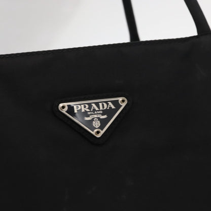 Prada PRADA Hand Bag Nylon Black Silver Authentic SW1923